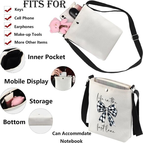 Stylish Racing-Themed Crossbody Bag: Compact & Waterproof for Every Adventure - Picture 3 of 7